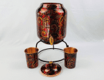 Copper water dispenser Set 5 Litre and matching glasses