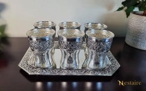 Sterling Silver Tray and Glass Set, Silveristaa Silver tray, Silver Glass, Pure Silver Tray Set, Pure Silver glass and tray, Real silver tray and glass