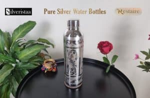 Pure Silver Water Bottle, Beautiful Silver Water bottle, Sterling Silver water bottles, Solid Silver bottle