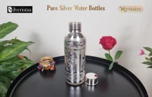Pure Silver Water bottles 750ml, Sterling Silver medium water bottles, Best value silver bottles, high quality silver bottles