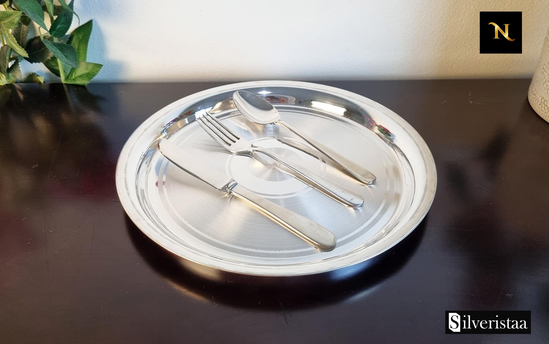Sterling Silver Dinner Plate, Silver Dinner Plate, Solid Silver Dinner ware, Silver dinnerware, Silver Cutlery