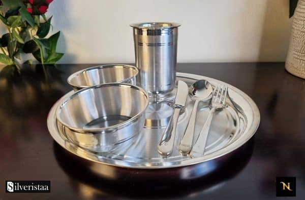 Plain Sterling Silver Dinner Set, Silverware, Silver Dinner ware, Silver Dinner Set, Silver plate, Silver bowl, Silver spoon, fork, Silver cutlery Set