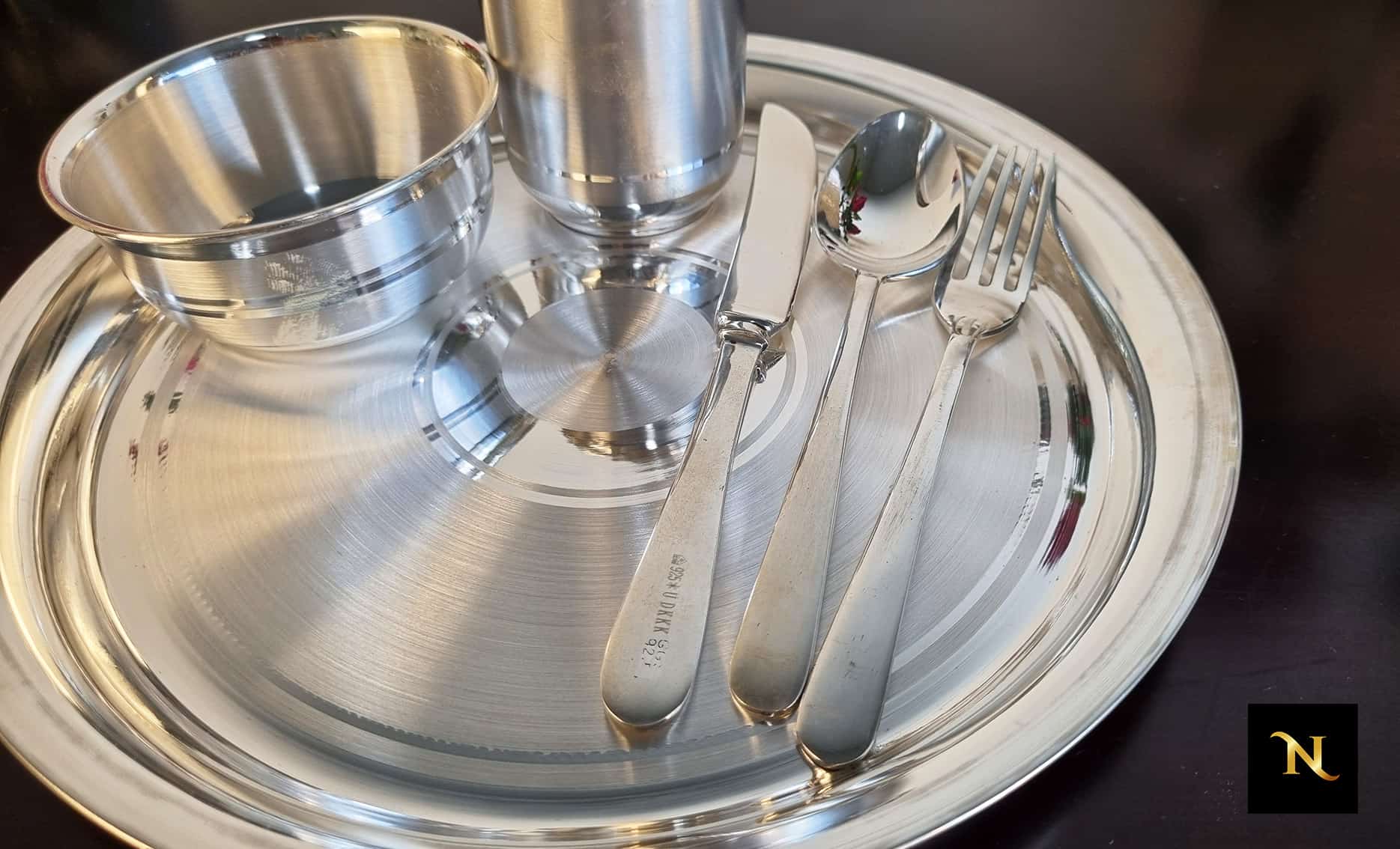 Silver ware, Silver Dinner Plate, Sterling Silver Dinner Set, Silver Bowl, Silver cutlery, Silver plate bowl dinner set