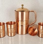 Pure Copper Jugs, Pure Copper Jug and Glass Set, Pure Copper glasses, Copper Jug, Copper Jug Australia, Best copper jugs, beautiful copper jugs, Jug and 4 glass set